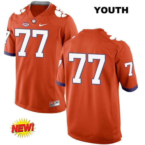 Youth Clemson Tigers #77 Zach Giella Stitched Orange New Style Authentic Nike No Name NCAA College Football Jersey BWU6746DO
